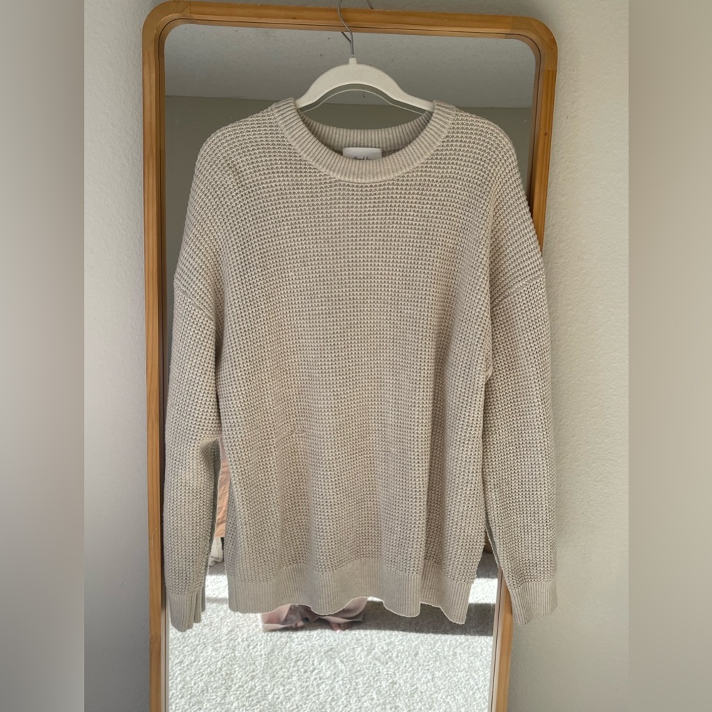 Aritzia Wilfred Sweater Crewneck Beige/Tan Size Large